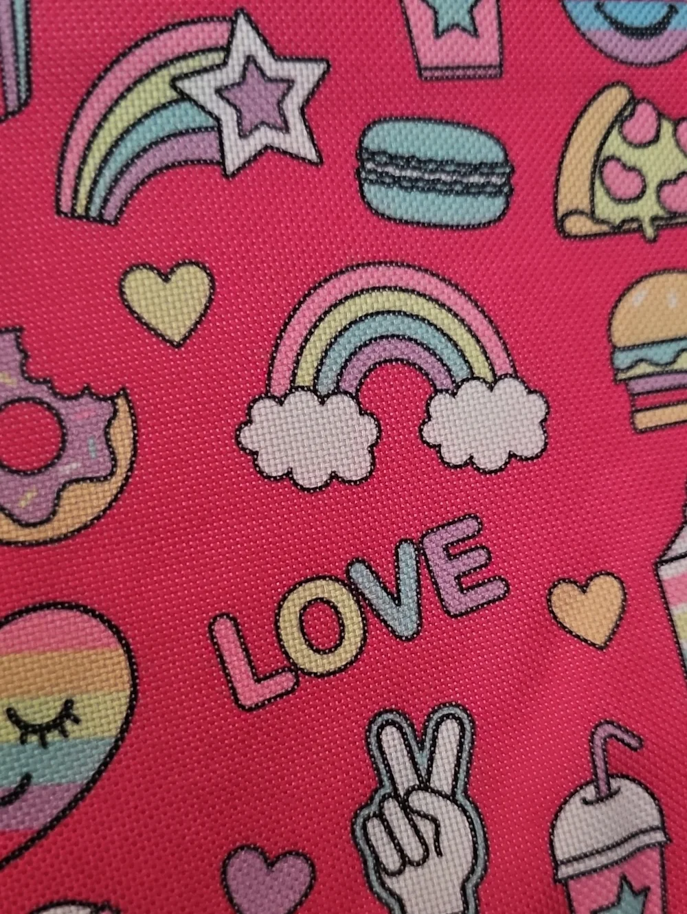 Limited Too Pink Rainbow Heart 5 Piece Backpack School Set NWT